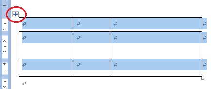 左上の十字矢印の表選択ボタンをクリック 左上の十字矢印の表選択ボタンをクリック