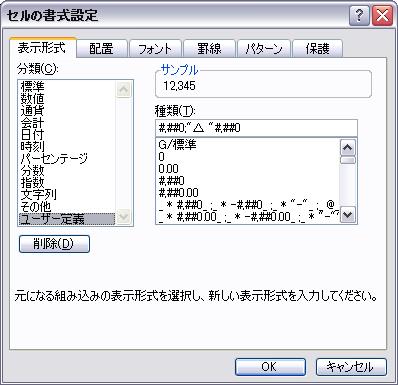 その後表示形式タブの分類からユーザー定義を選択して表示方法を設定 その後表示形式タブの分類からユーザー定義を選択して表示方法を設定
